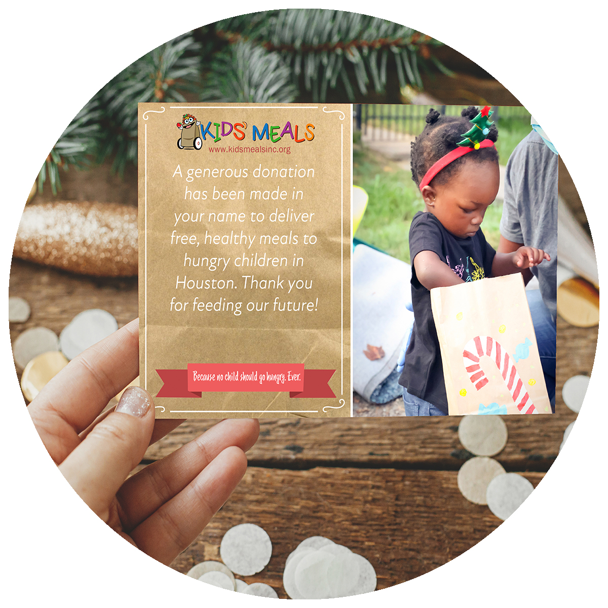 holiday card circle