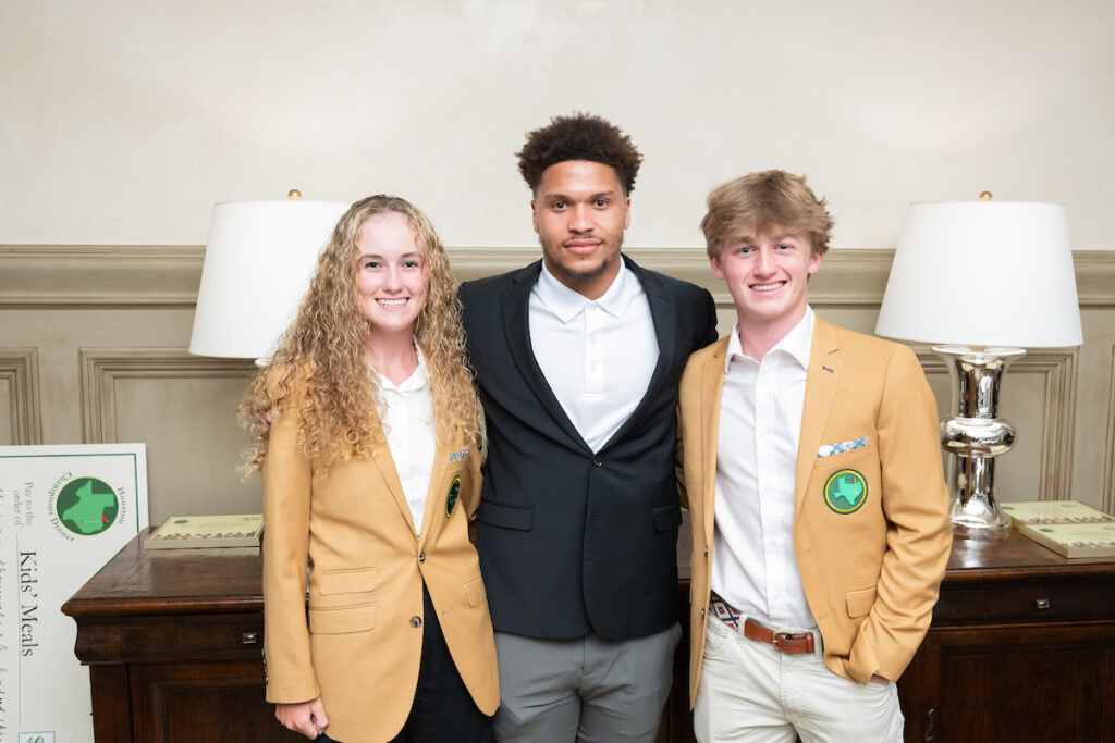 Brielle Burns, Jalen Pitre, and Charlie Wylie at the Houston Champions Dinner benefitting Kids' Meals